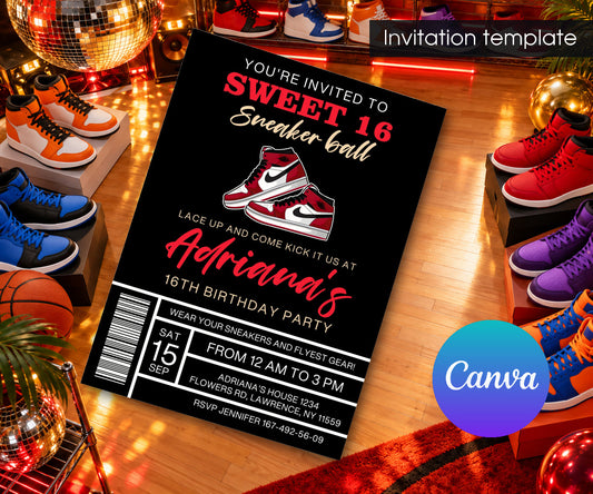 Sneaker Ball Air Jordan Nike Invitation mockup