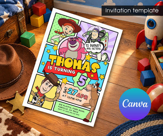 Toy Story Woody Invitation mockup