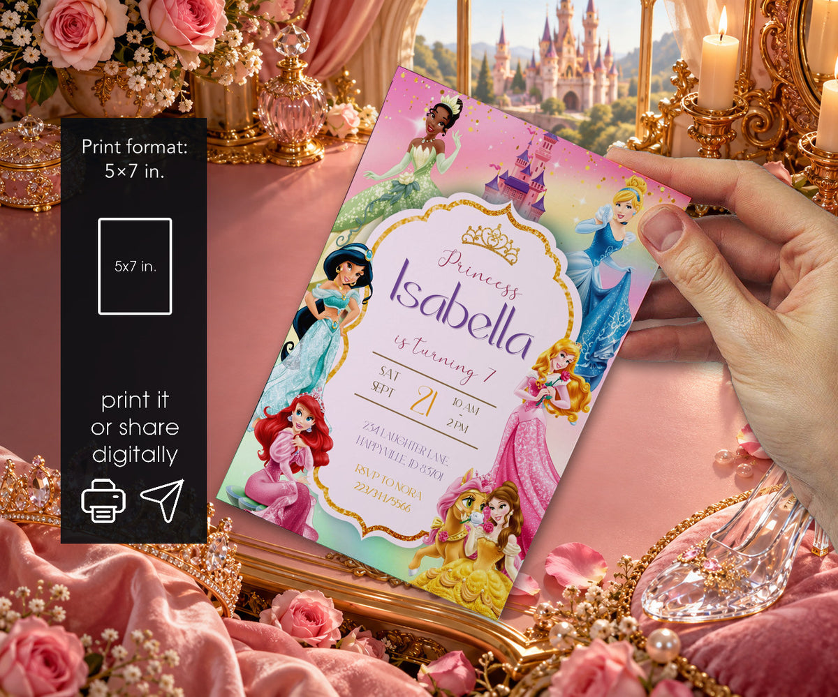 Disney Princess Invitation mockup