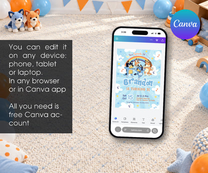 Bluey Bingo Invitation mockup