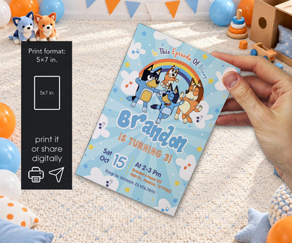 Bluey Bingo Invitation mockup