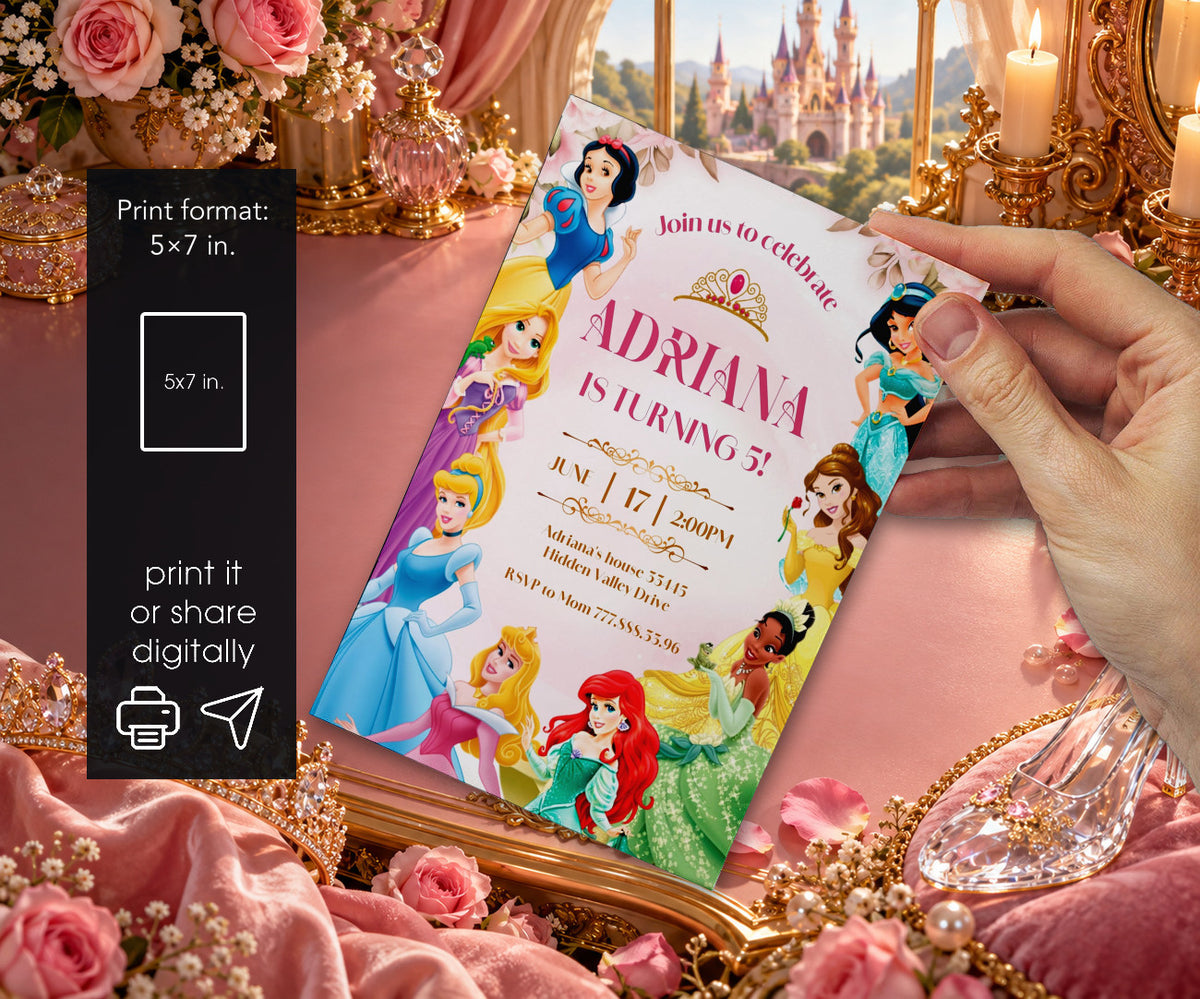 Disney Princess Invitation mockup