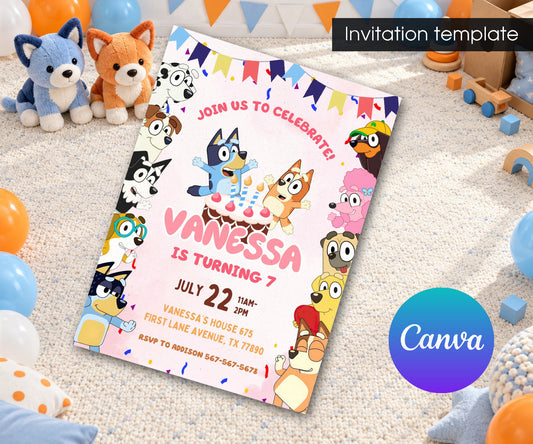 Bluey Bingo Invitation mockup