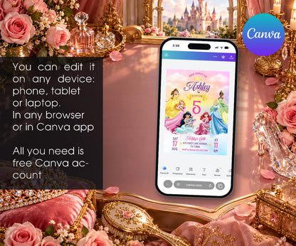 Disney Princess Invitation mockup