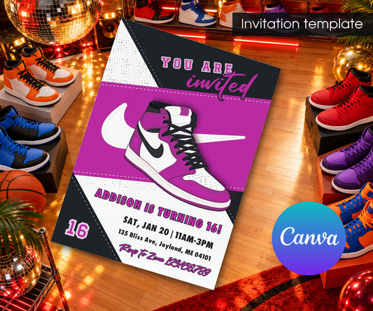 Sneaker Ball Air Jordan Nike Invitation mockup