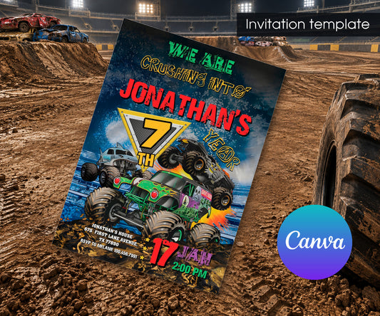 Monster Jam  Monster Truck Invitation mockup