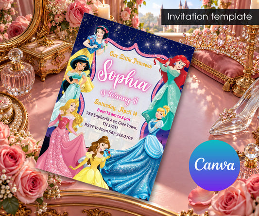 Disney Princess Invitation mockup