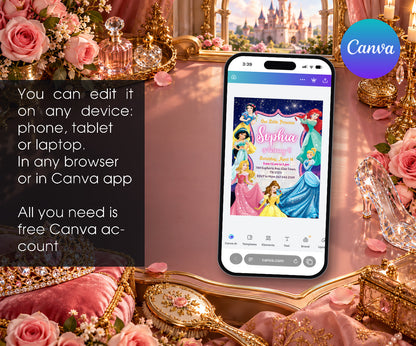Disney Princess Invitation mockup