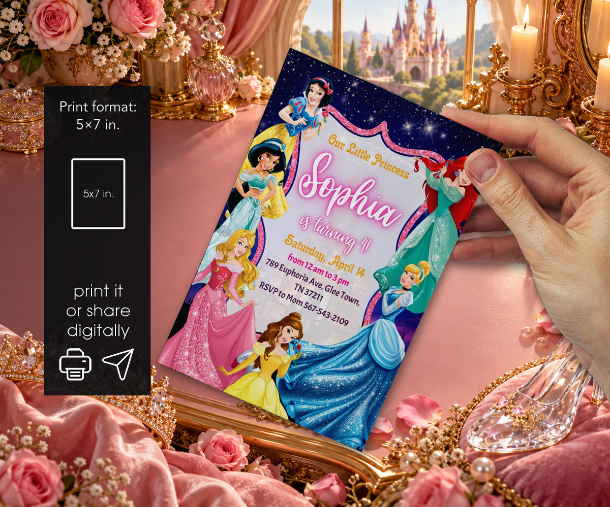 Disney Princess Invitation mockup
