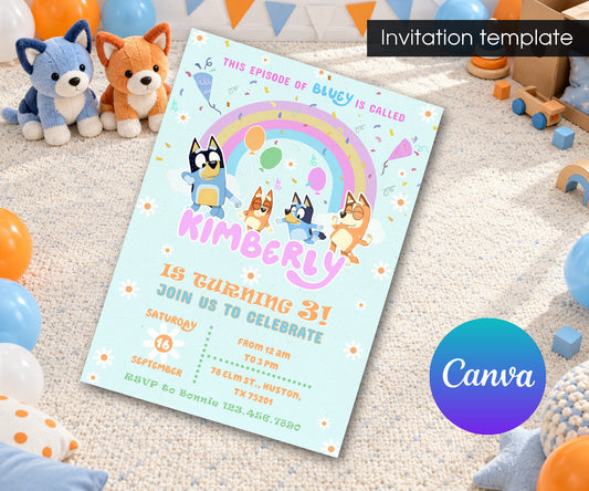 Bluey Bingo Invitation mockup