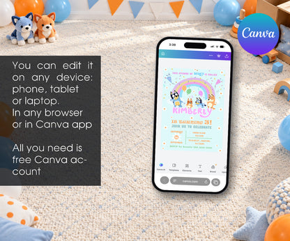 Bluey Bingo Invitation mockup
