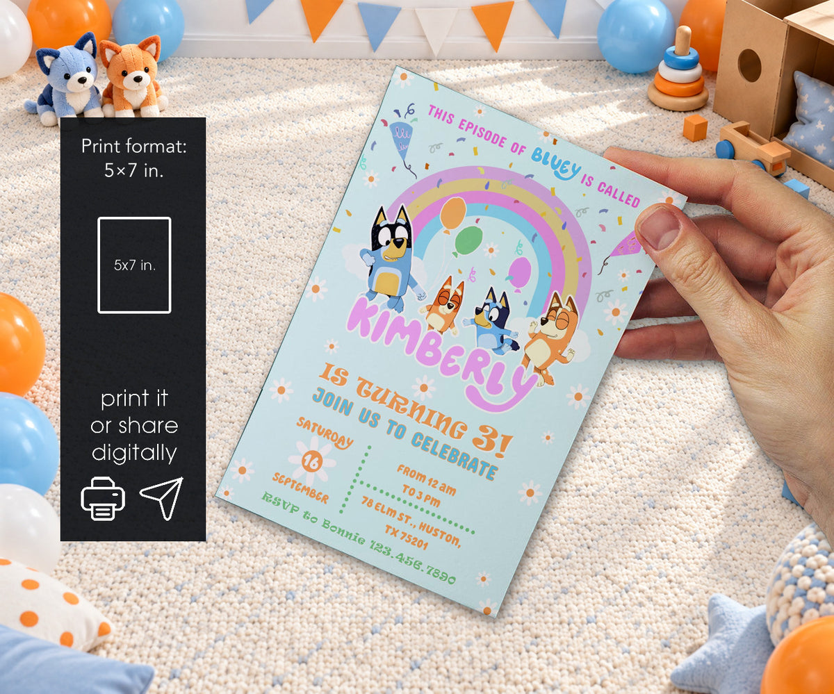 Bluey Bingo Invitation mockup
