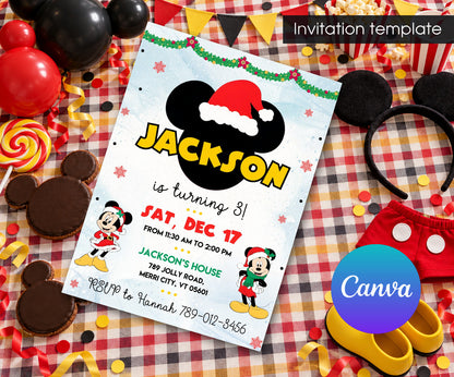 Mickey Mouse Christmas Invitation mockup