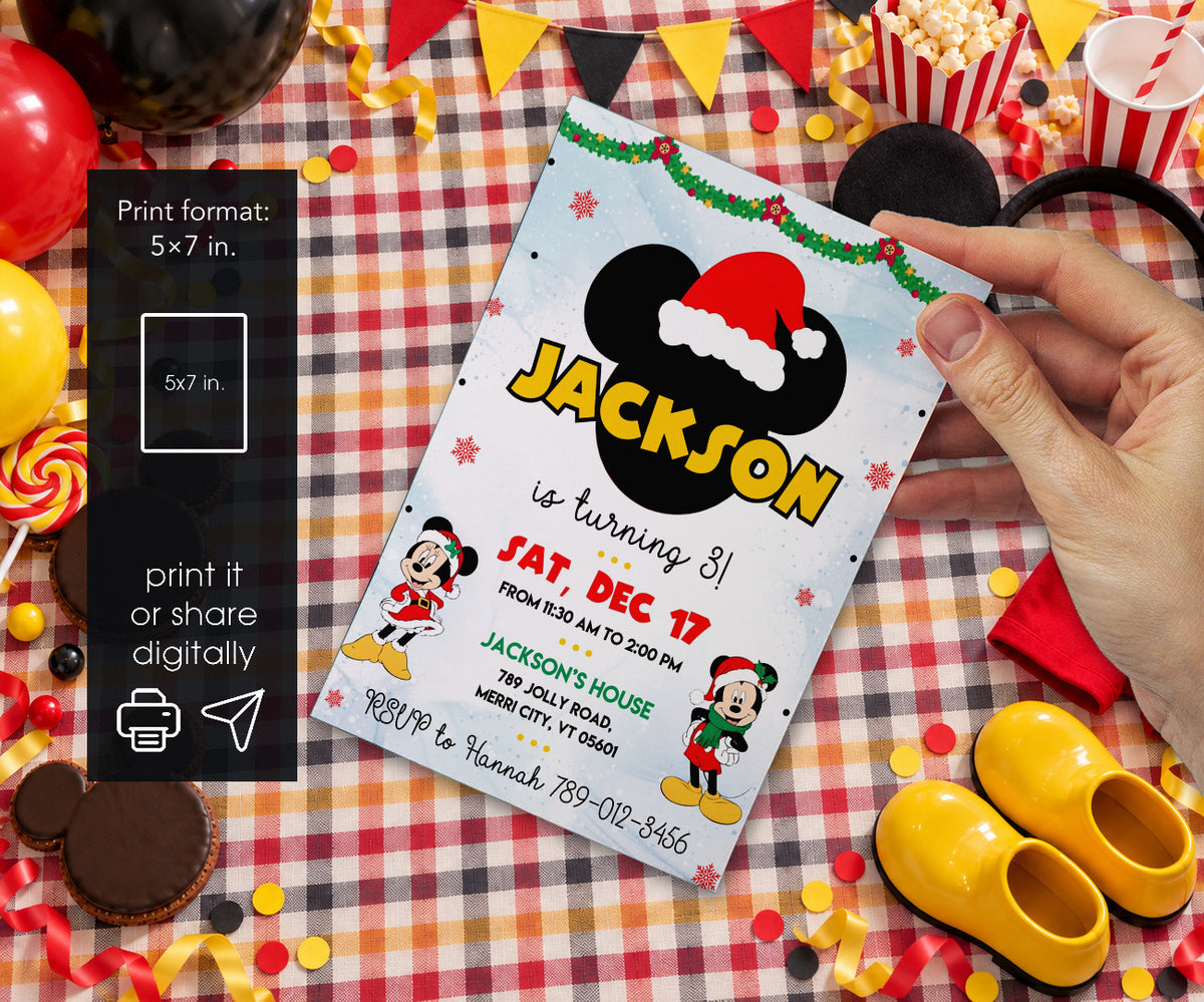 Mickey Mouse Christmas Invitation mockup