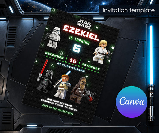 Star Wars Darth Vader Lego Minifigures Invitation mockup