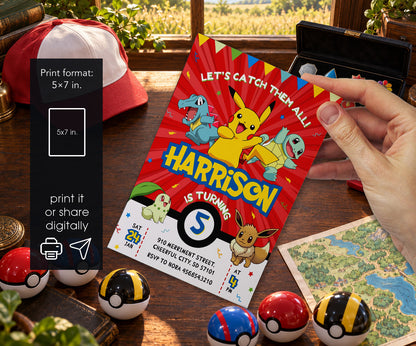 Pokemon Pikachu Invitation mockup