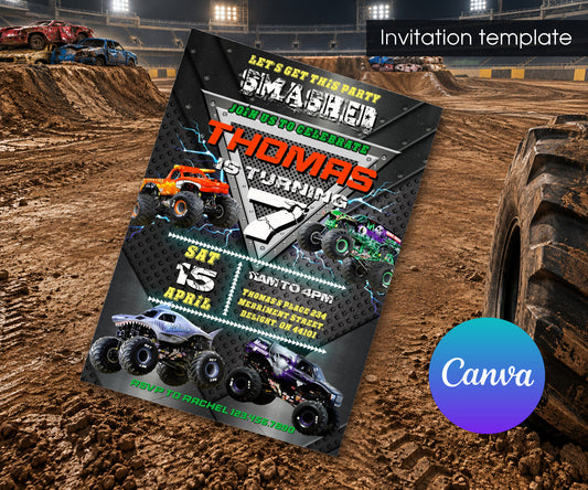 Monster Jam  Monster Truck Invitation mockup
