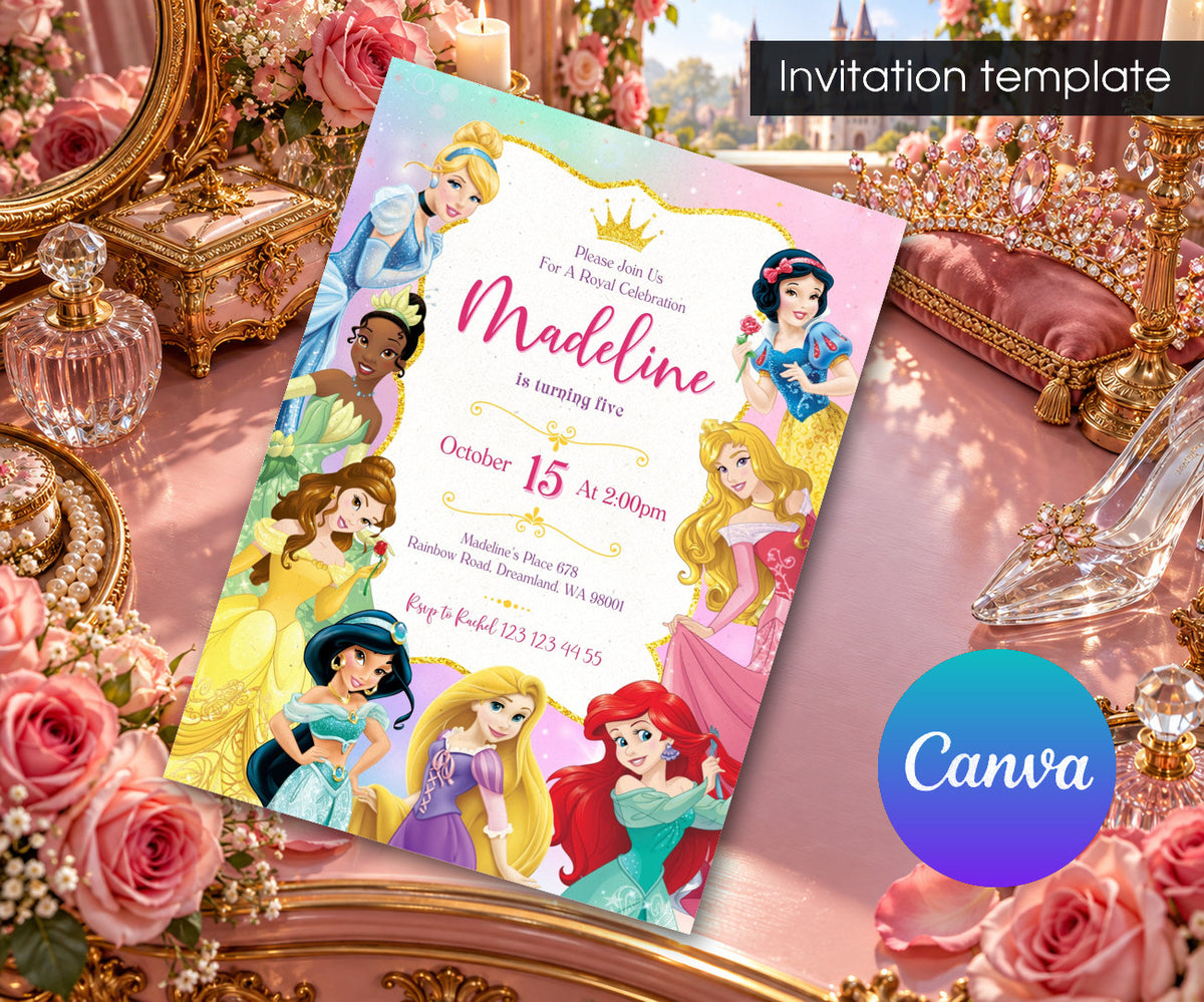 Disney Princess Invitation mockup