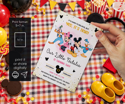 Mickey Mouse and Friends Invitation mockup