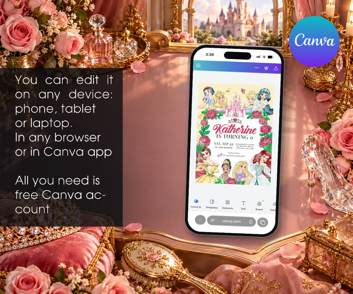 Disney Princess Invitation mockup