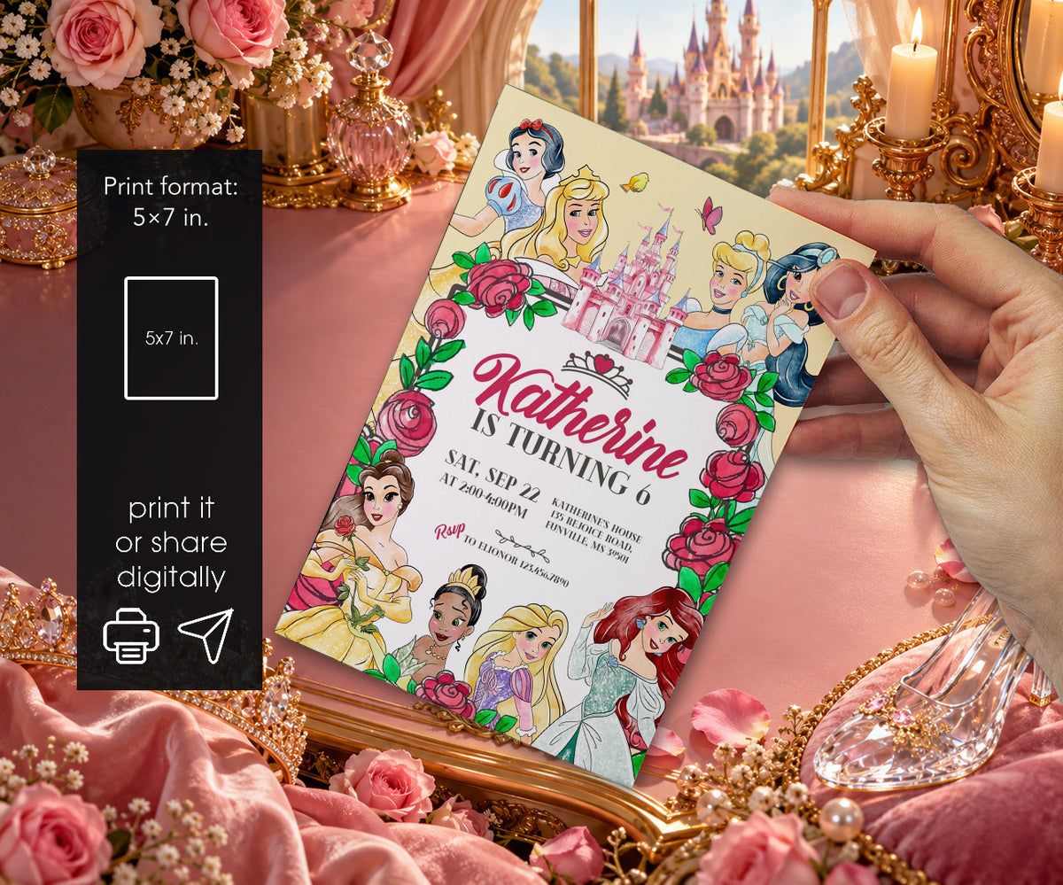 Disney Princess Invitation mockup