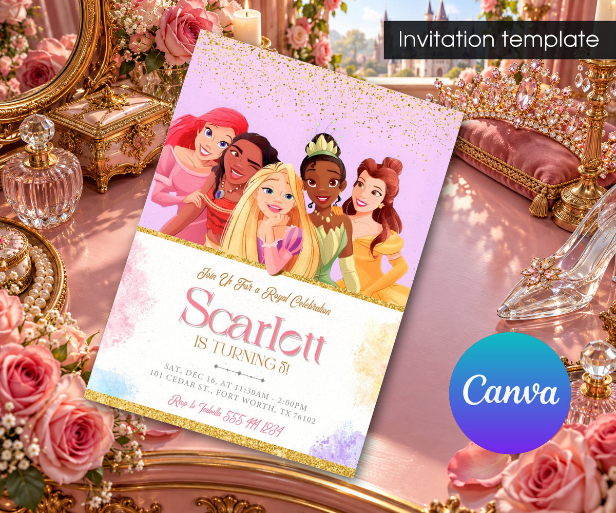 Disney Princess Invitation mockup