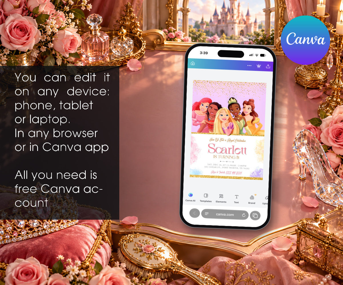 Disney Princess Invitation mockup