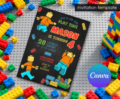 Lego Minifigures Invitation mockup