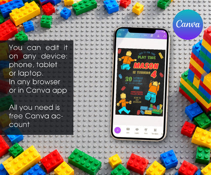 Lego Minifigures Invitation mockup