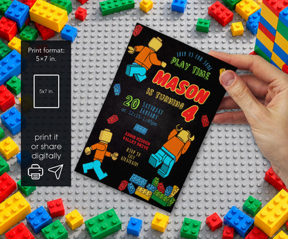 Lego Minifigures Invitation mockup