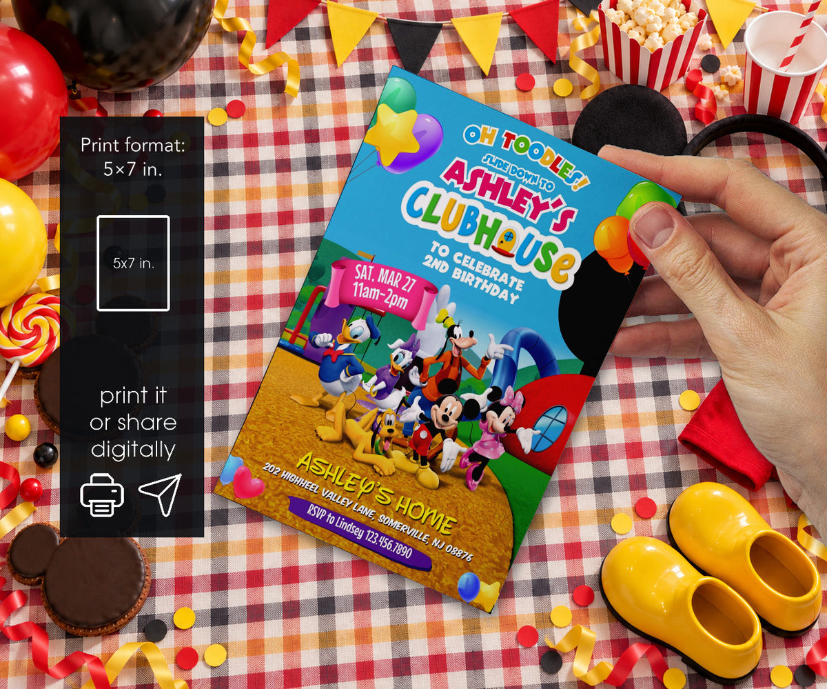 Clubhouse Mickey Mouse Invitation mockup