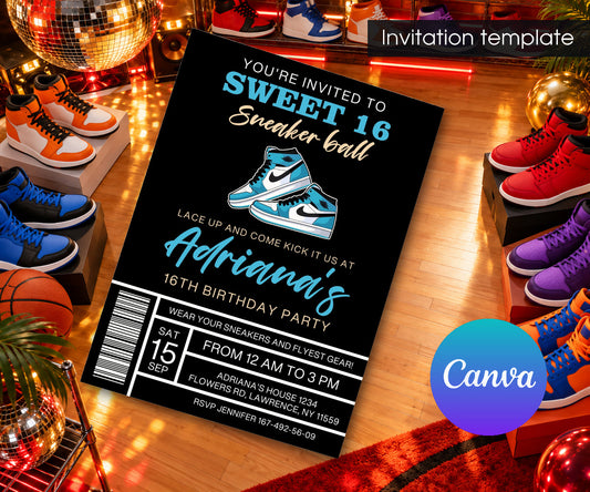 Sneaker Ball Air Jordan Nike Invitation mockup