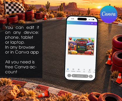 Cars Lightning McQueen Invitation mockup