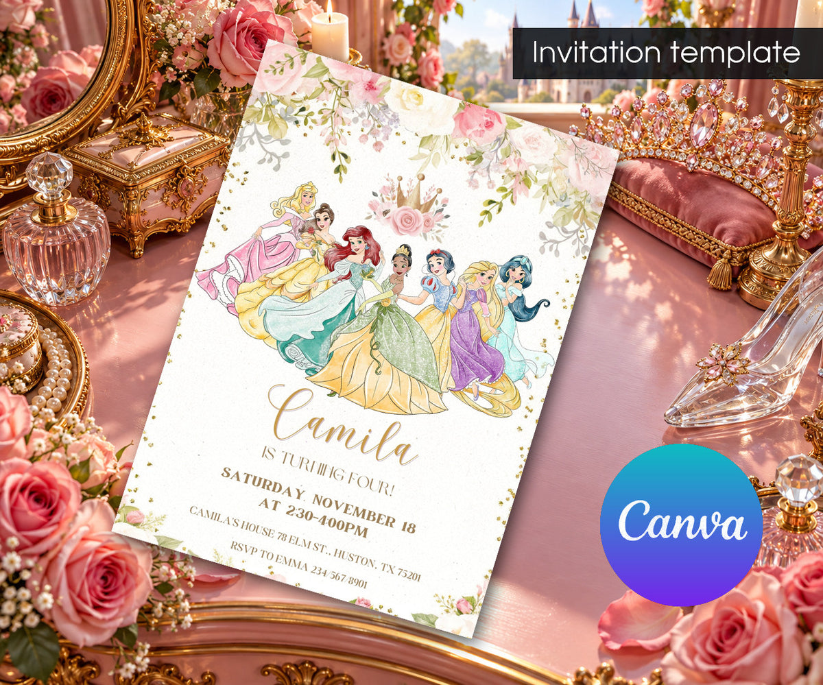 Disney Princess Invitation mockup