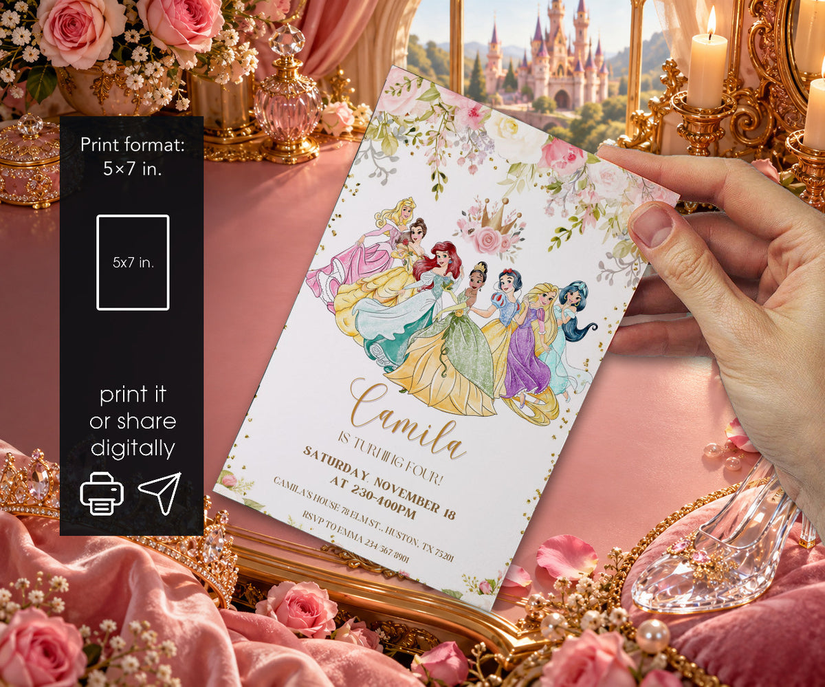 Disney Princess Invitation mockup