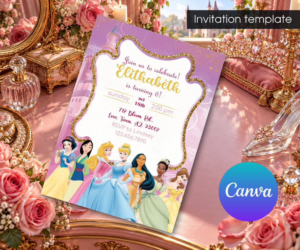 Disney Princess Invitation mockup