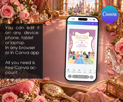 Disney Princess Invitation mockup