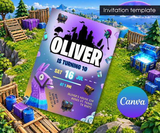 Fortnite Gamer Invitation mockup