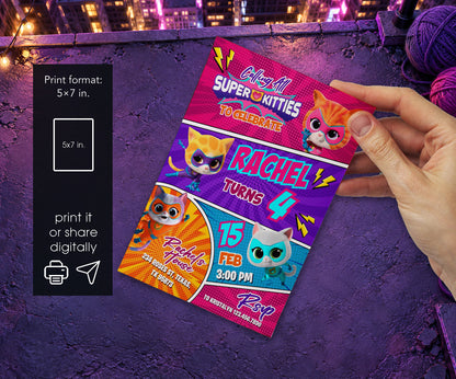 SuperKitties Invitation mockup