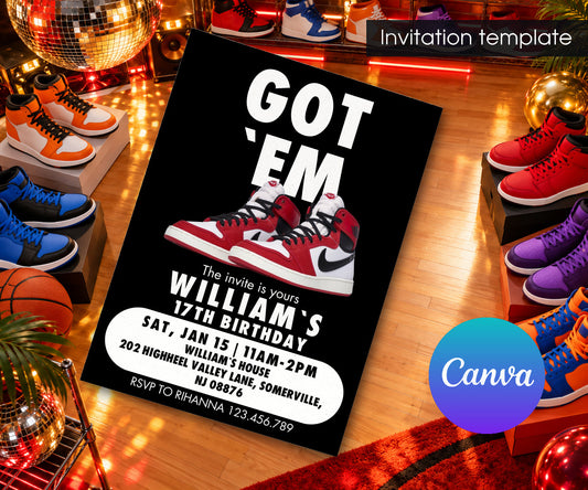 Sneaker Ball Air Jordan Nike Invitation mockup