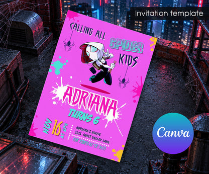 Spider-Man Spider Gwen Ghost Spidey Invitation mockup