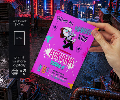 Spider-Man Spider Gwen Ghost Spidey Invitation mockup