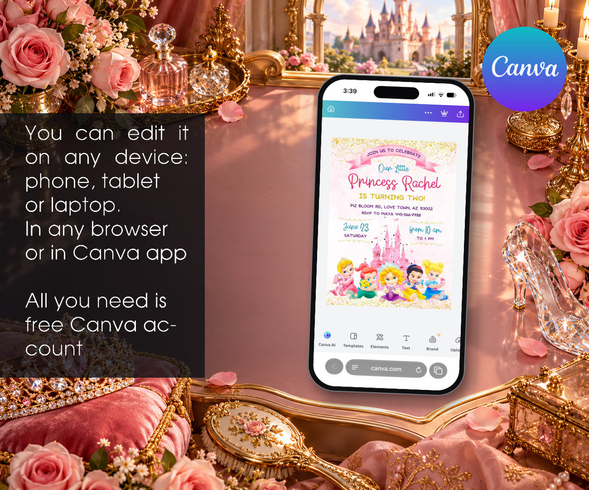 Disney Princess Invitation mockup