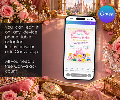 Disney Princess Invitation mockup