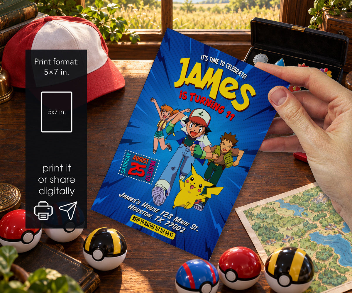 Pokemon Pikachu Invitation mockup