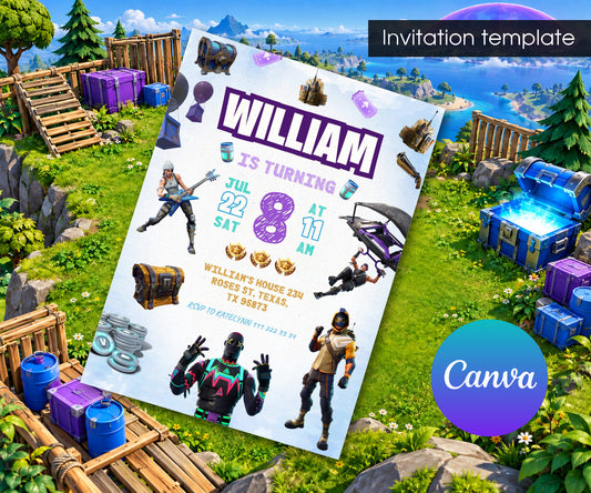 Fortnite Gamer Invitation mockup
