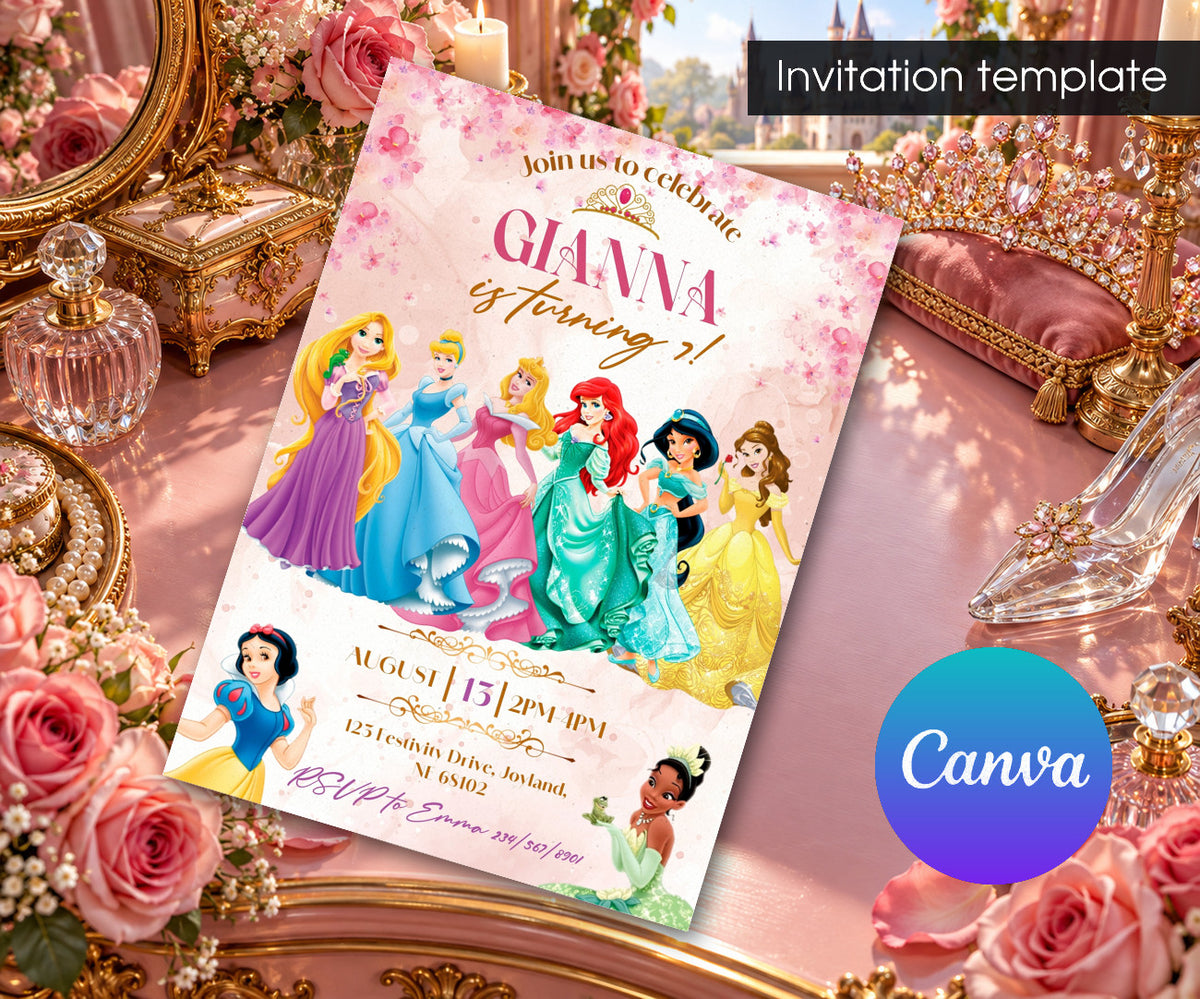 Disney Princess Invitation mockup