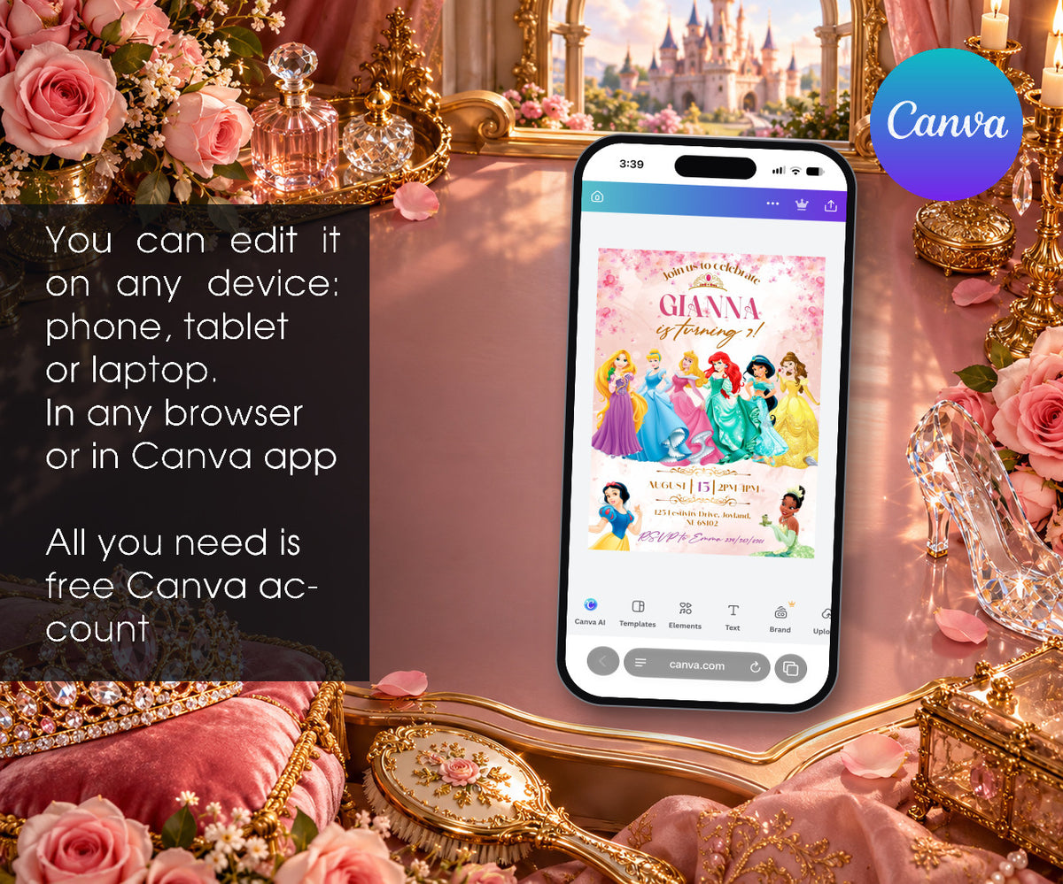 Disney Princess Invitation mockup