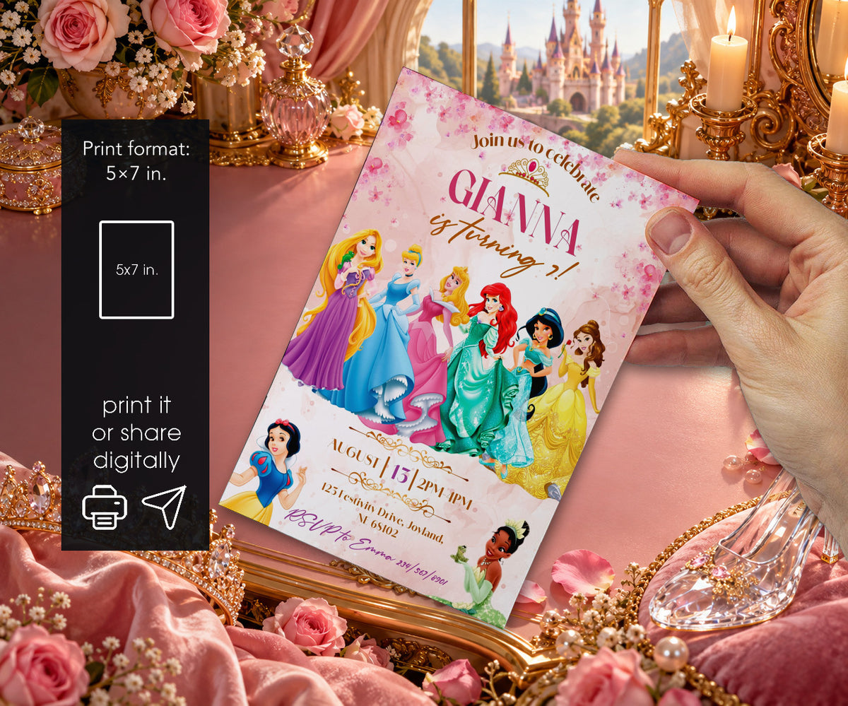 Disney Princess Invitation mockup