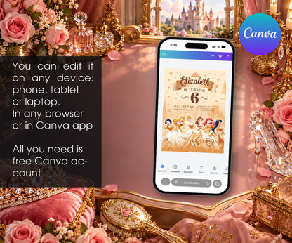 Disney Princess Invitation mockup